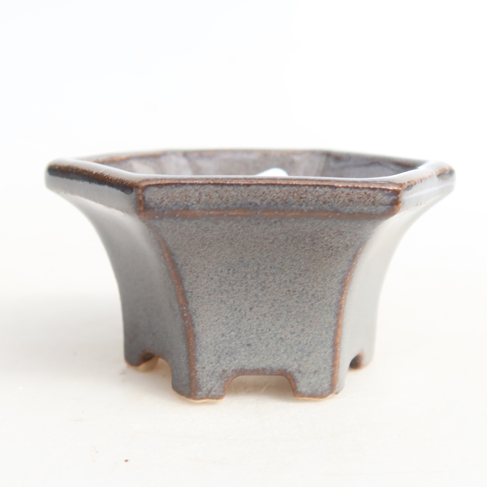 Keramische bonsaischaal 5,5 x 5 x 3 cm, kleur: grijs