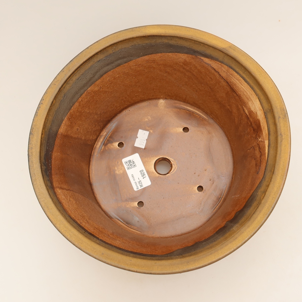Keramische bonsaipot 24,5 x 24,5 x 11 cm, kleur bruin