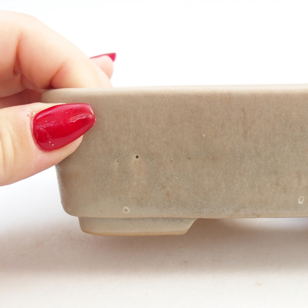 Bonsaischaal van keramiek 26 x 26 x 8 cm, kleur rood