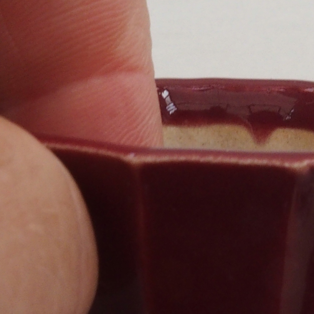 Mini bonsaischaal 5 x 5 x 3 cm, bordeauxrood