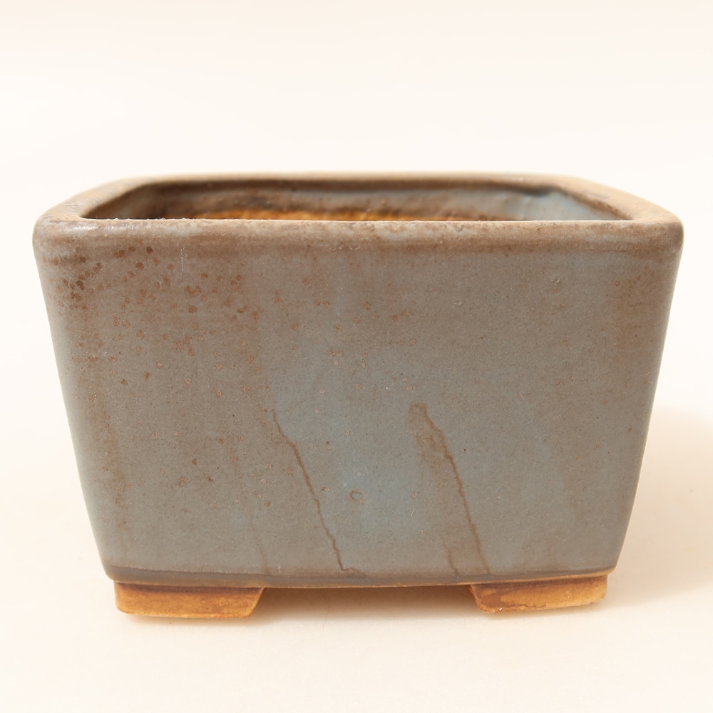 Keramische bonsaipot 10,5 x 10,5 x 7 cm, kleur: blauw