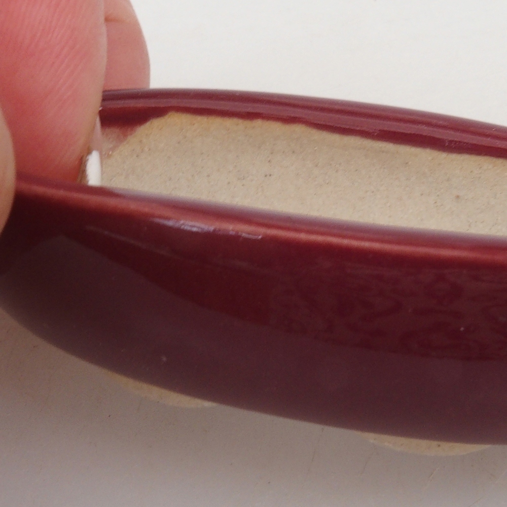 Mini bonsaischaal 7 x 3 x 2 cm, bordeauxrood