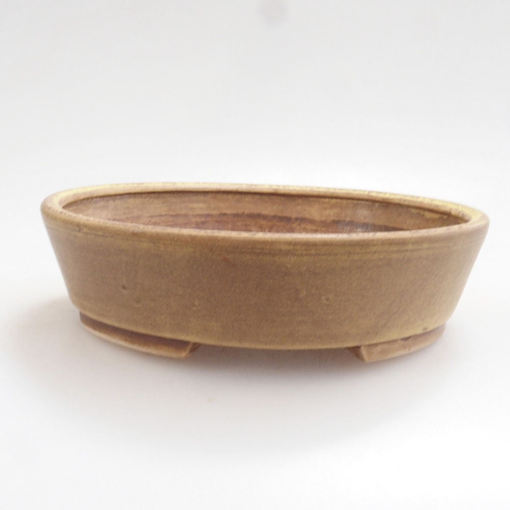 Bonsaischaal van keramiek 10 x 8,5 x 4 cm, bruin