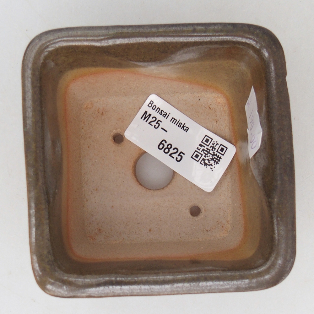 Bonsaischaal van keramiek 8,5 x 8,5 x 5 cm, bruin