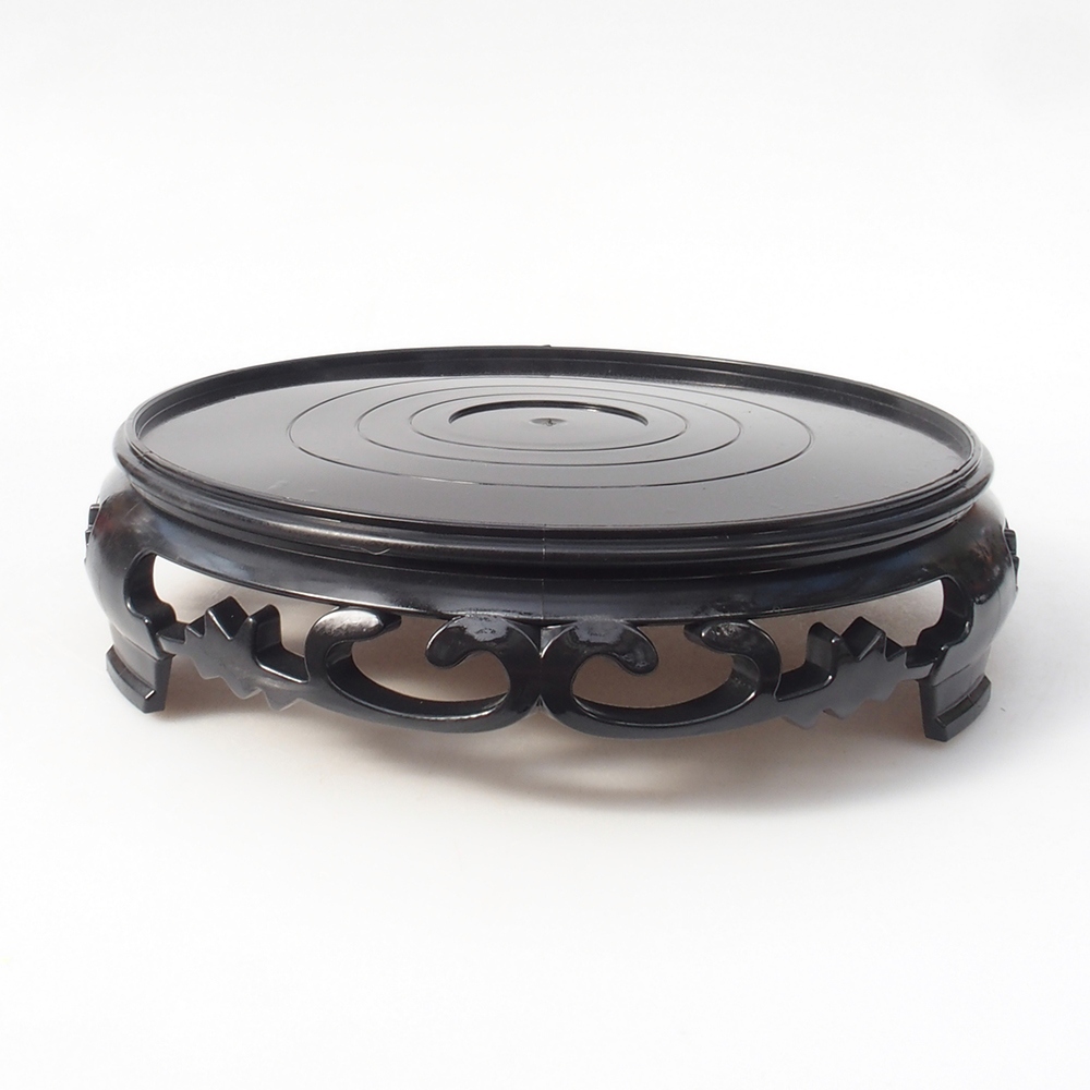 Kunststof bonsai tafel rond 21 x 21 x 5 cm, zwart