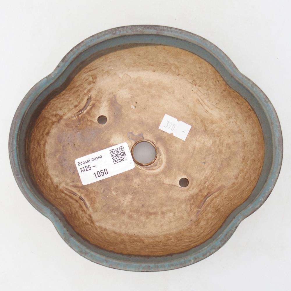 Bonsaischaal van keramiek 17 x 15,5 x 5,5 cm, kleur blauw