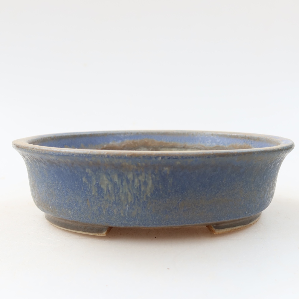 Keramische bonsaipot 12,5 x 11,5 x 3,5 cm, kleur: blauw