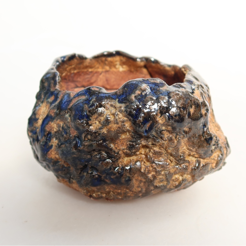 Keramische schaal  7 x 7 x 5,5 cm, kleur blauwbruin