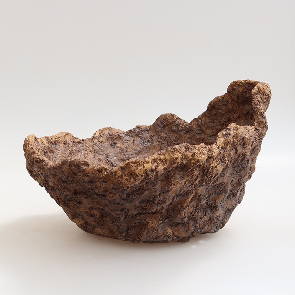Keramische schaal 23,5 x 20 x 16,5 cm, kleur bruin