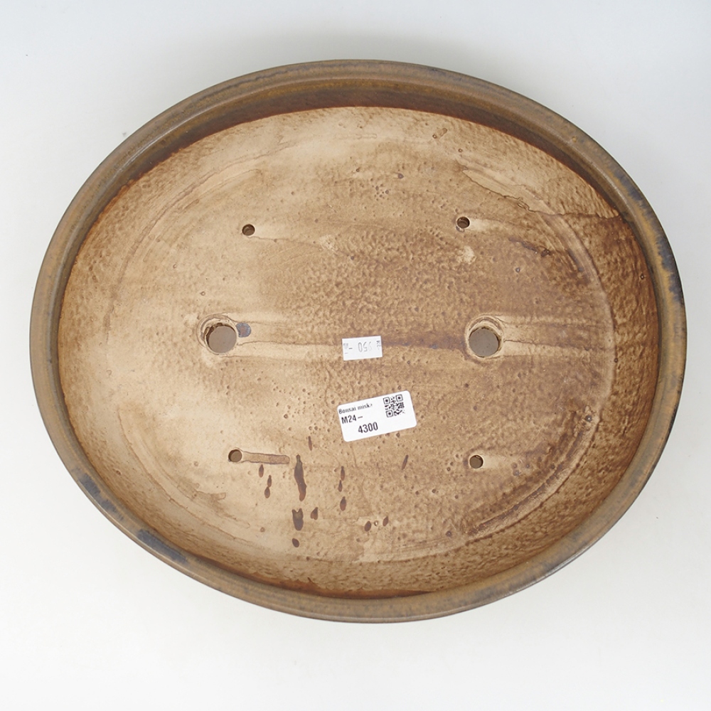 Bonsaischaal van keramiek 32 x 28 x 6 cm, bruin