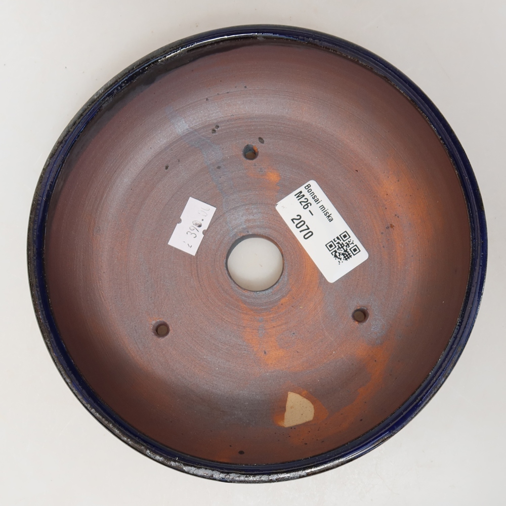 Keramische bonsaipot 16,5 x 16,5 x 5,5 cm, kleur: blauw