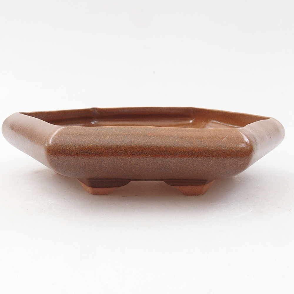 Bonsaischaal van keramiek 17 x 15 x 4 cm, bruin