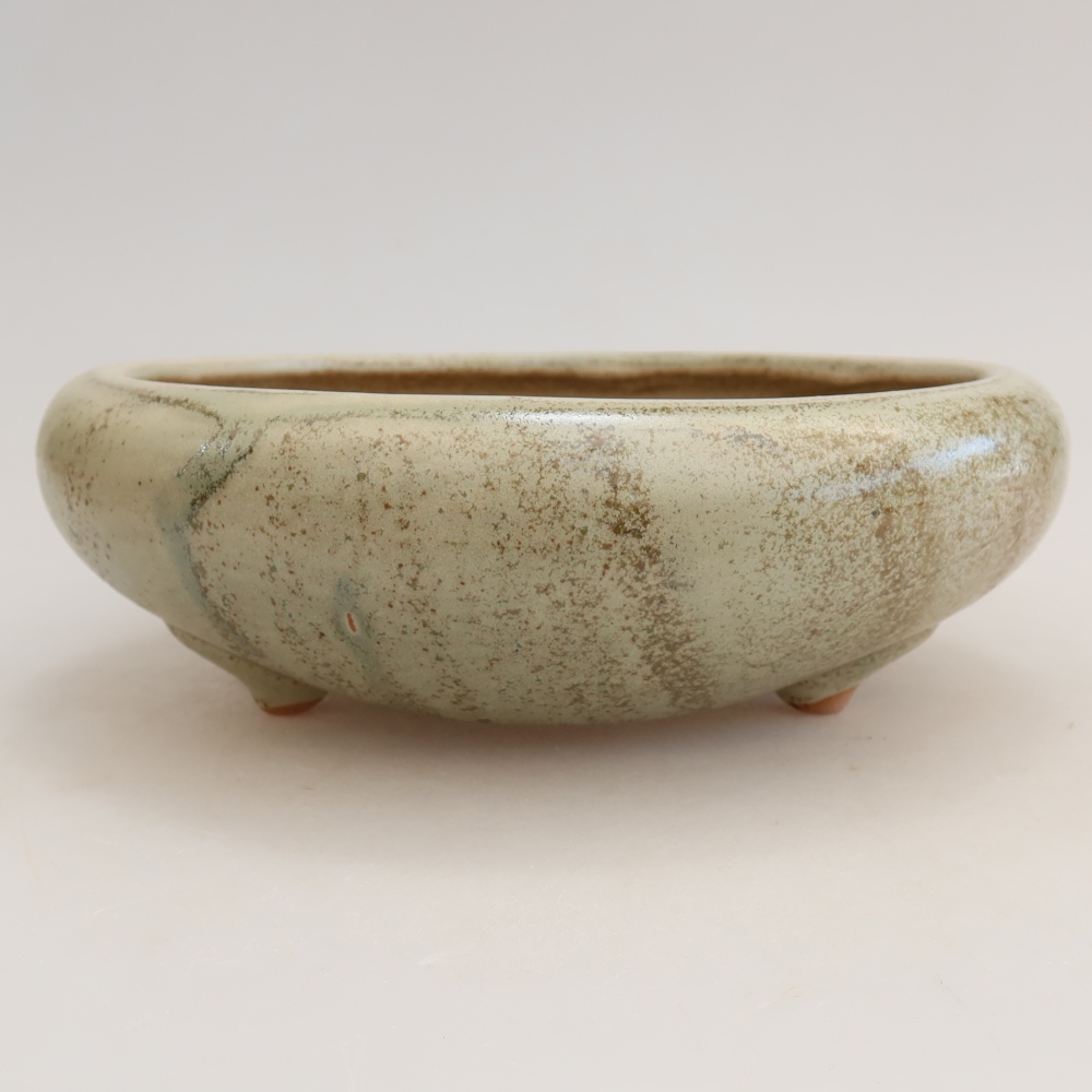 Keramische bonsaipot 20,5 x 20,5 x 7 cm, kleur groen