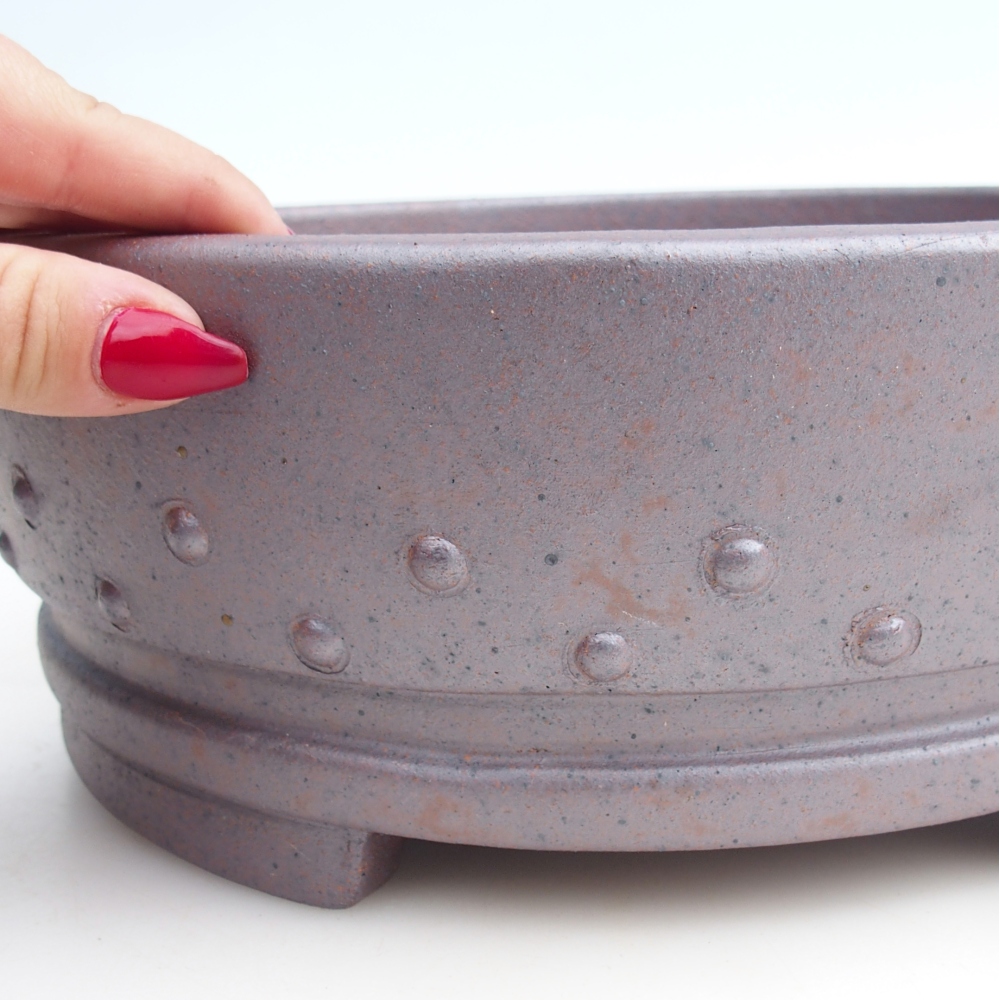 Bonsaischaal van keramiek 25,5 x 25,5 x 9,5 cm, metaalkleur