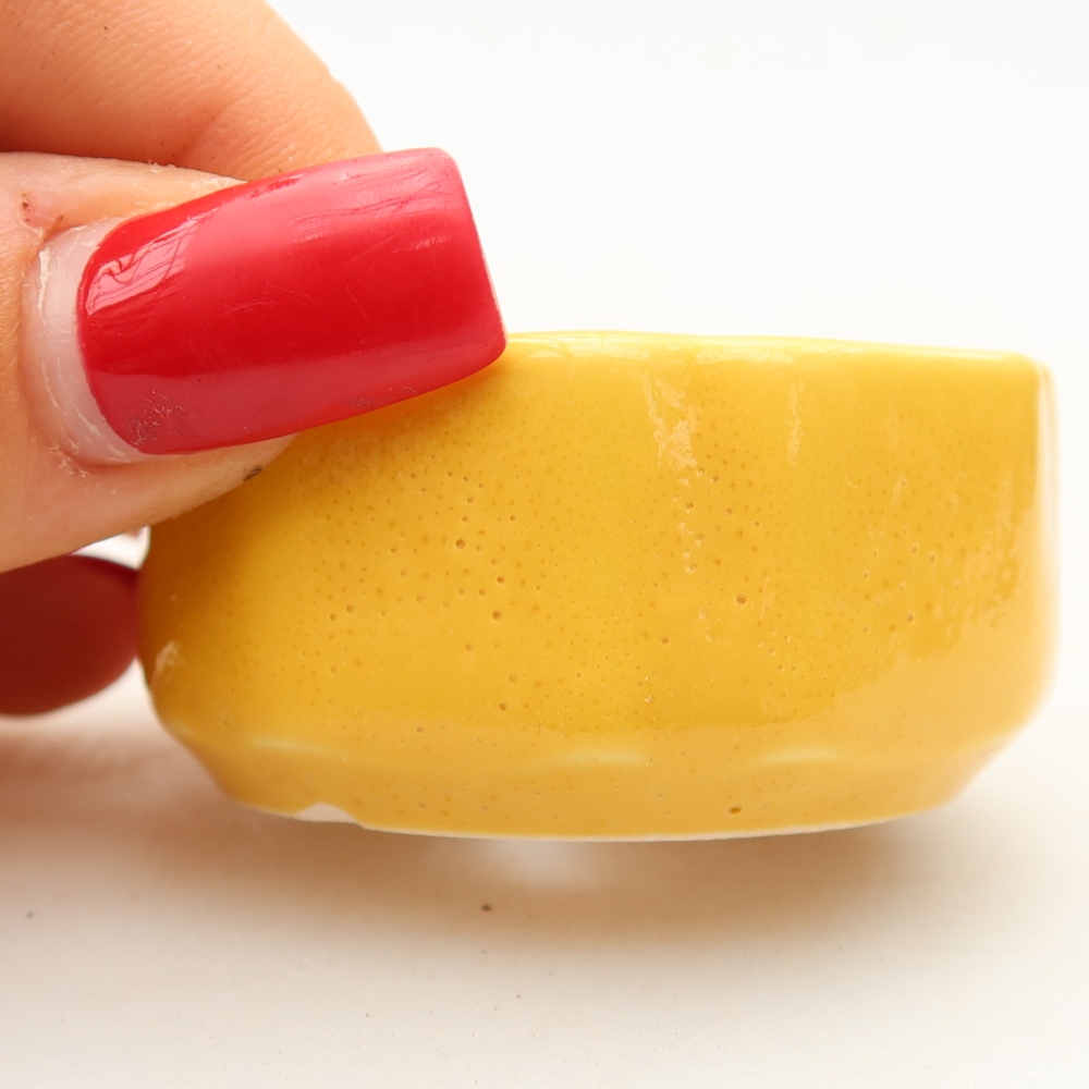 Keramische bonsaipot van 5 x 5 x 2,5 cm, kleur: geel