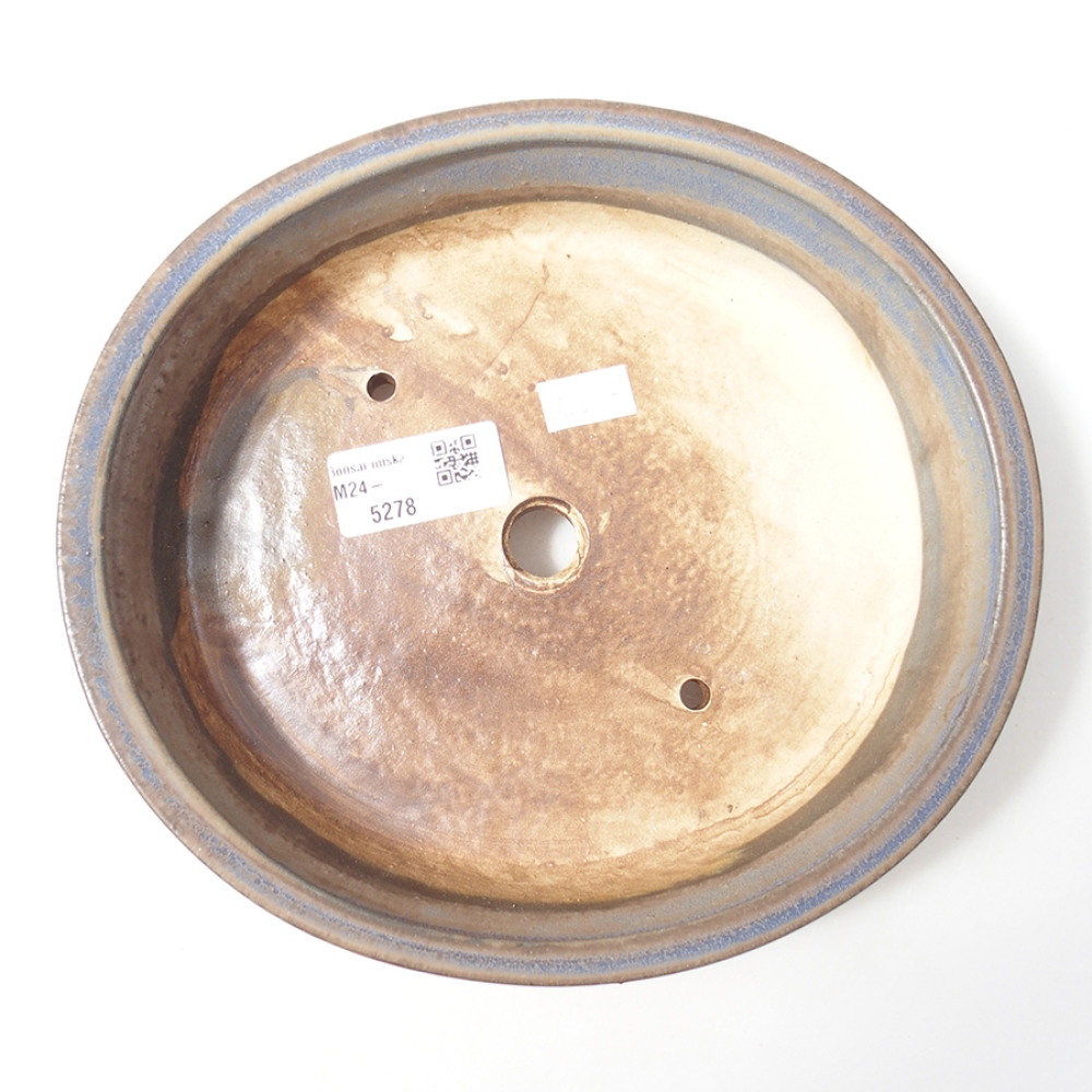 Bonsaischaal van keramiek 21 x 19 x 5 cm, kleur blauw