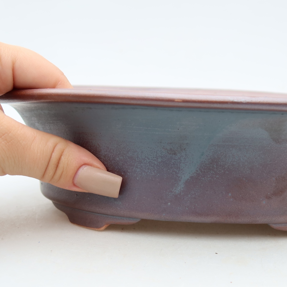 Keramische bonsaipot 22,5 x 17,5 x 6,5 cm, metaalachtige kleur