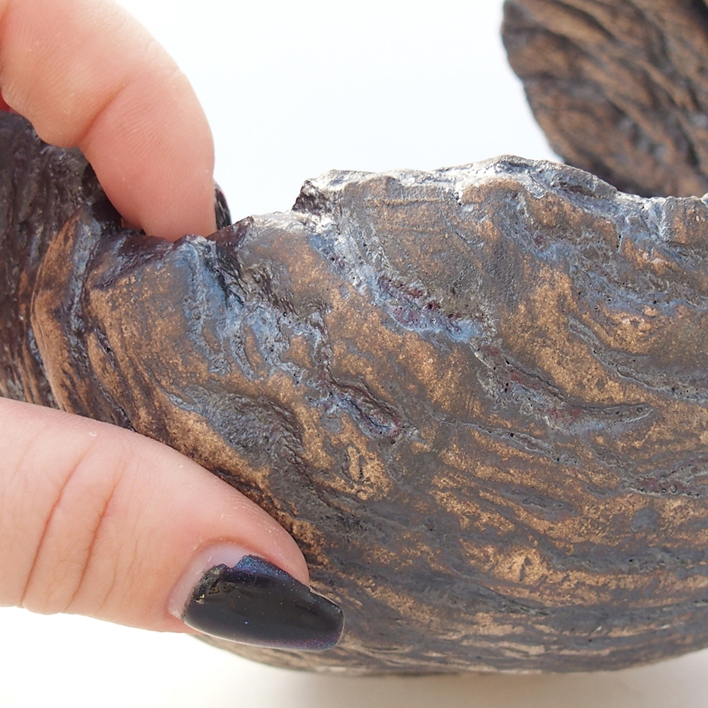 Keramisch Schelp 13 x 12,5 x 12,5 cm , kleur bruin