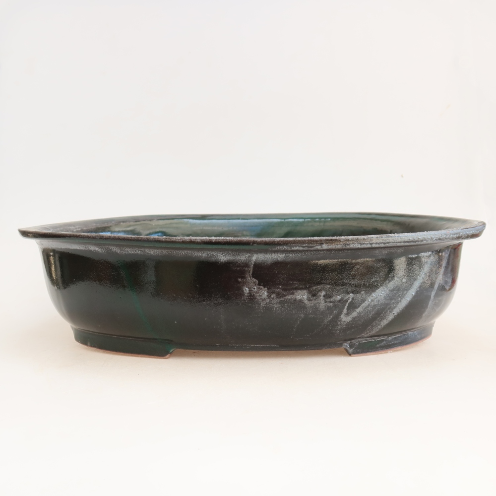 Keramische bonsaipot 36 x 28,5 x 8,5 cm, kleur groen