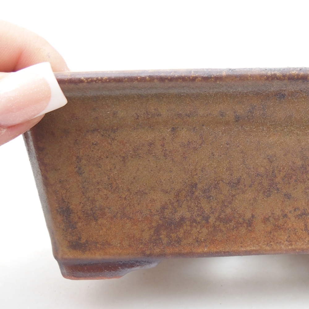 Bonsaischaal van keramiek 13,5 x 10 x 5,5 cm, bruin