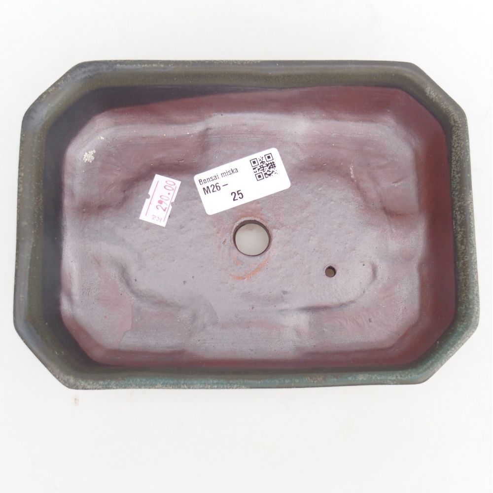 Bonsaischaal van keramiek 18,5 x 13,5 x 4,5 cm, grijs