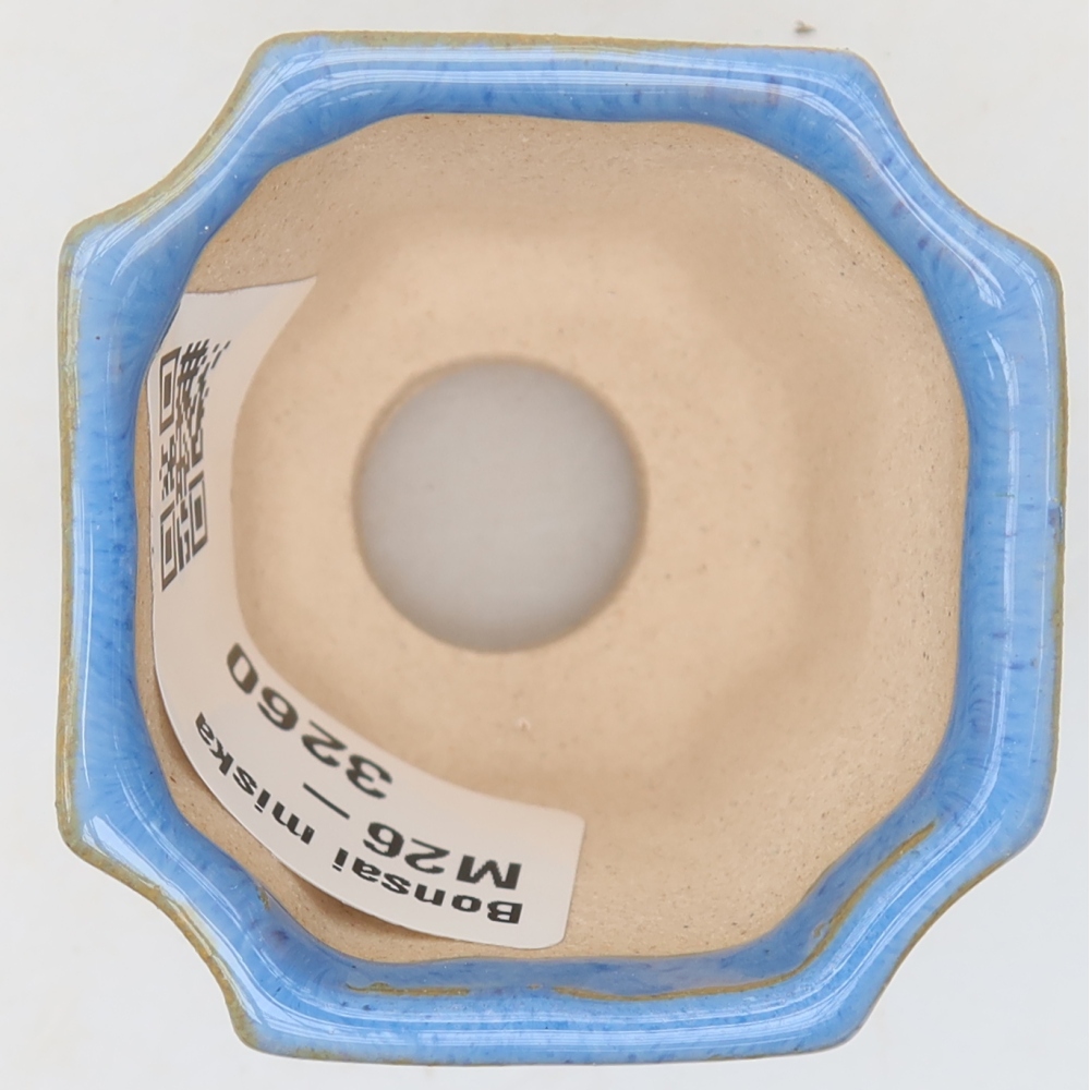 Bonsaischaaltje van keramiek 4 x 4 x 4 cm, kleur blauw
