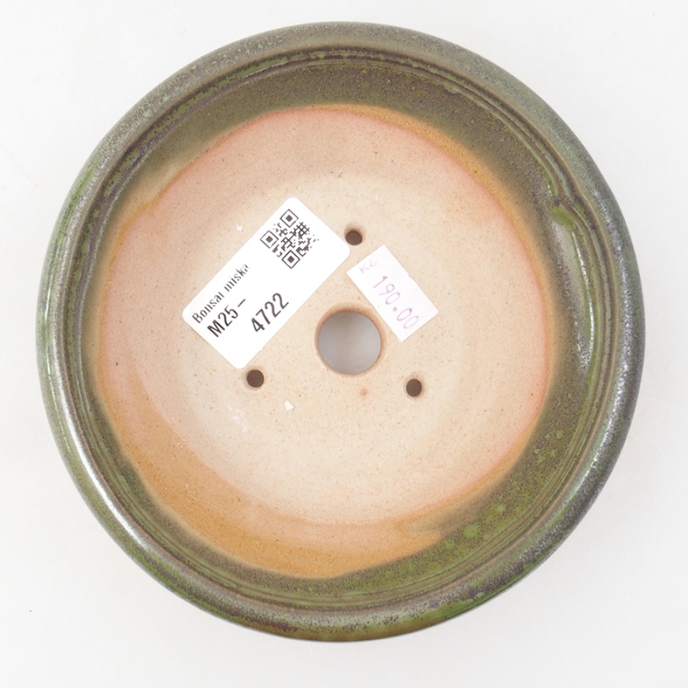 Bonsaischaal van keramiek 13,5 x 13,5 x 5 cm, groen