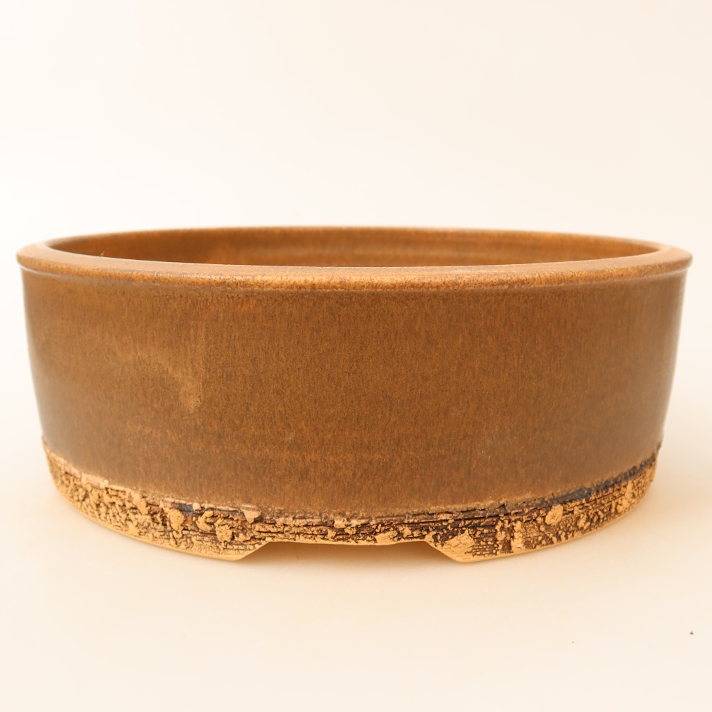Keramische bonsaischaal 24 x 24 x 8,5 cm, kleur bruin