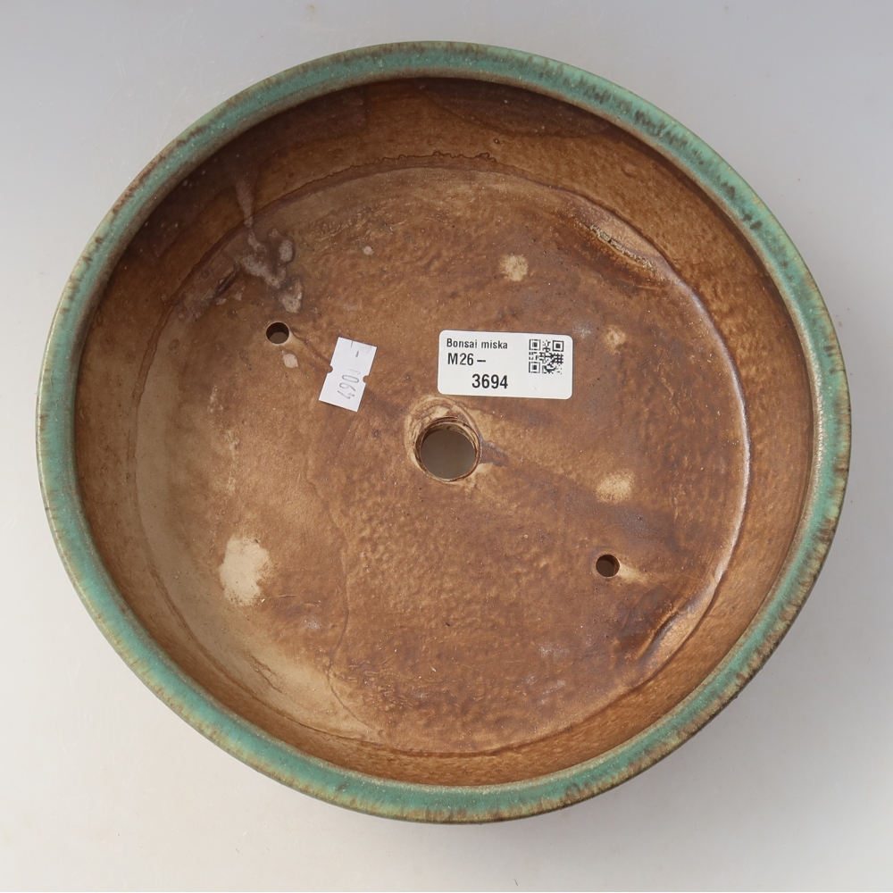 Bonsaischaal van keramiek 21,5 x 21,5 x 6 cm, groen