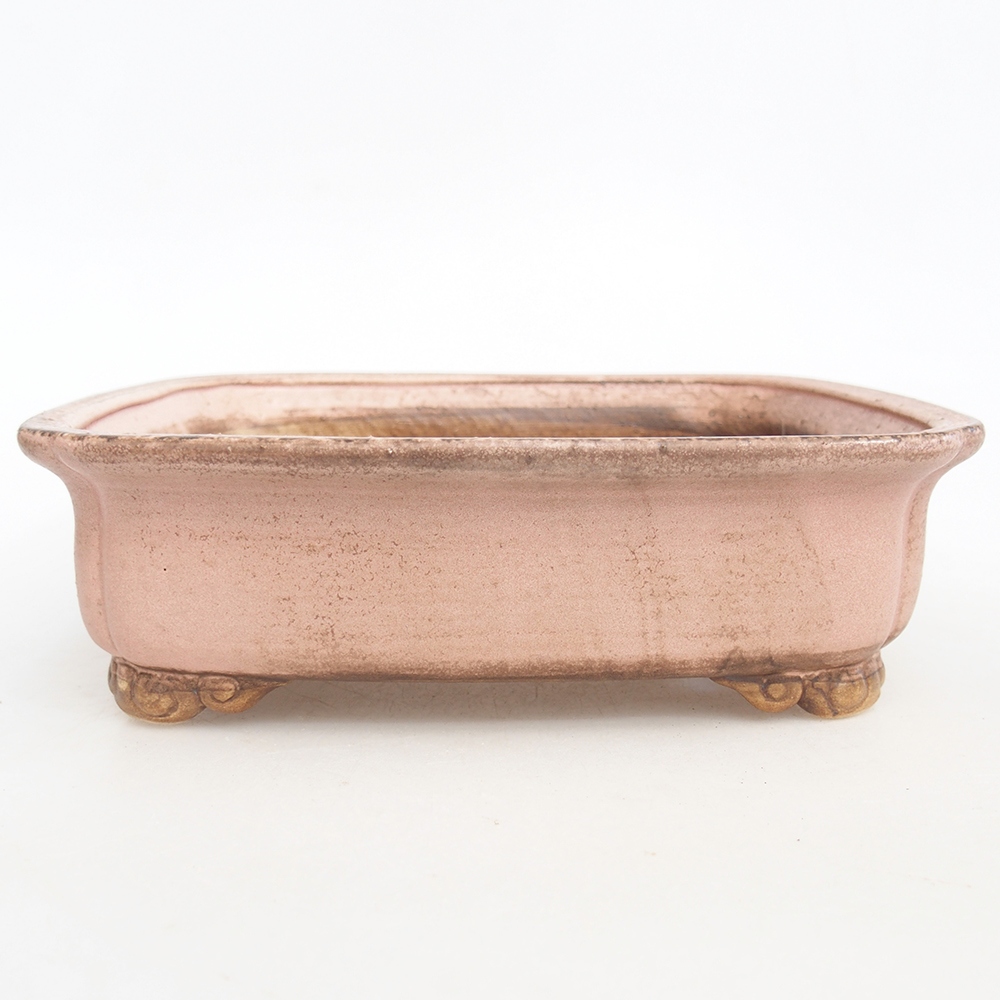 Bonsaischaal van keramiek 20 x 17 x 6 cm, roze