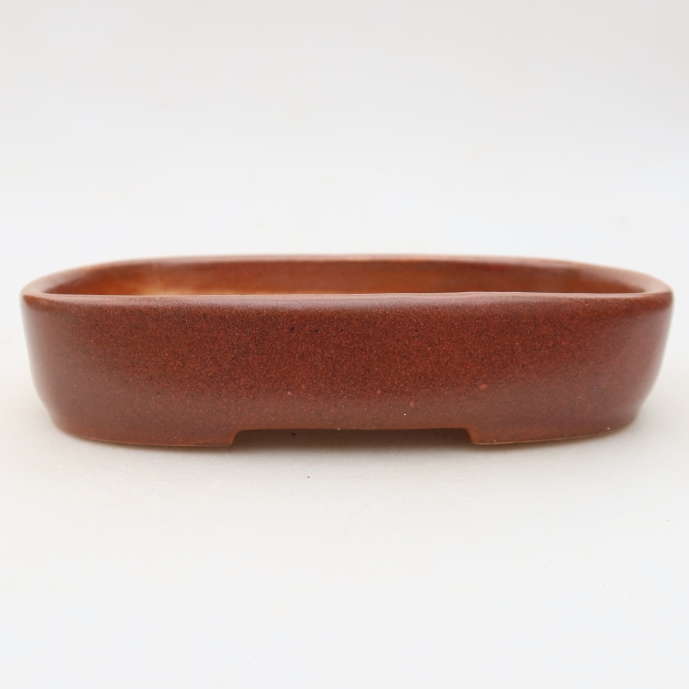 Keramische bonsaischaal 16 x 11 x 3,5 cm, kleur bordeauxrood