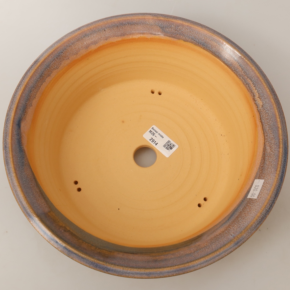 Keramische bonsaipot 28,5 x 28,5 x 9,5 cm, kleur: blauw