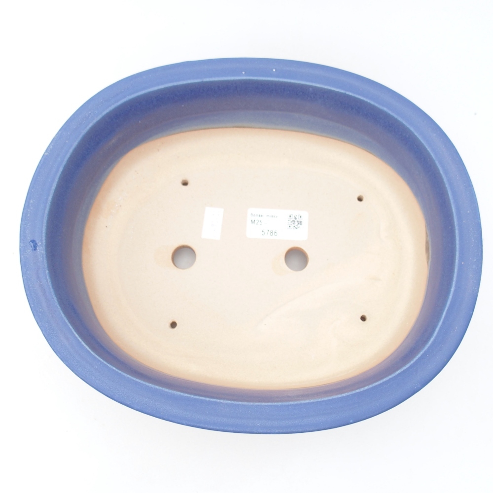 Bonsaischaal van keramiek 26 x 22 x 8 cm, kleur blauw