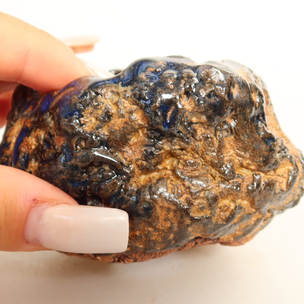 Keramische schaal  7 x 7 x 5,5 cm, kleur blauwbruin