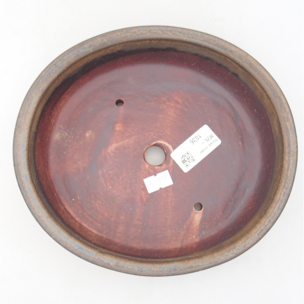 Bonsaischaal van keramiek 21 x 19 x 8 cm, bruin