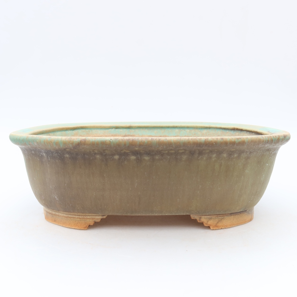 Bonsaischaal van keramiek 25 x 21 x 8 cm, groen