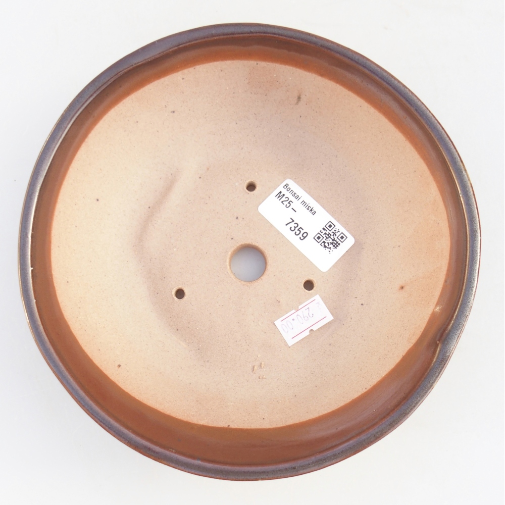 Bonsaischaal van keramiek 17,5 x 17,5 x 5 cm, bruin