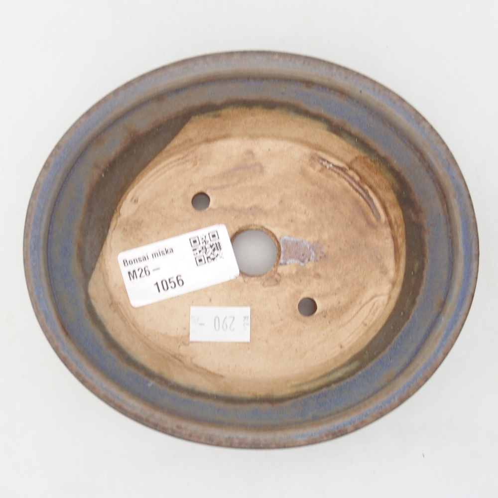 Bonsaischaal van keramiek 14,5 x 12,5 x 4 cm, kleur blauw