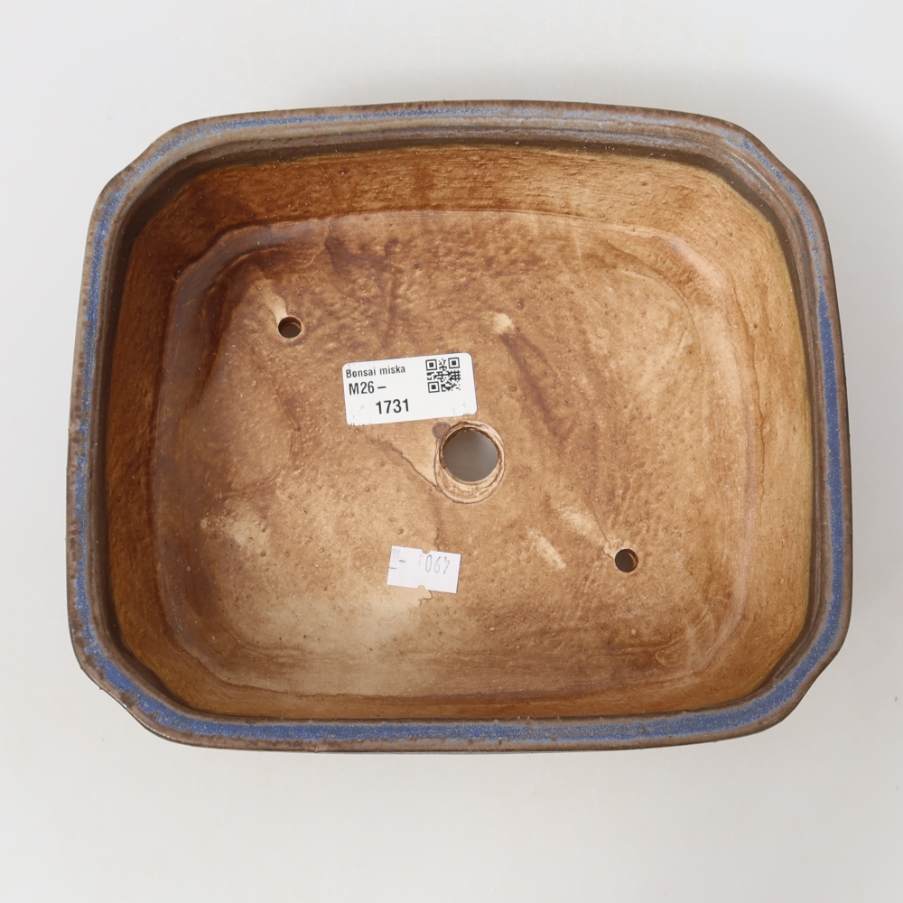 Keramische bonsaipot 21,5 x 18 x 6 cm, kleur: blauw