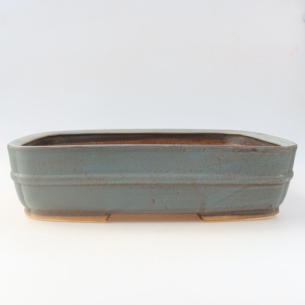 Keramische bonsaipot 29 x 23 x 7 cm, kleur: blauw