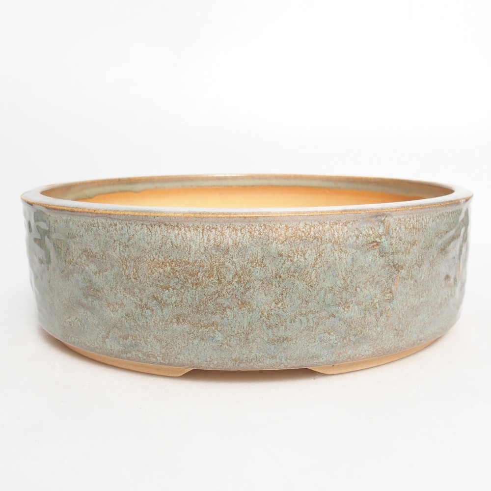Bonsaischaal van keramiek 20,5 x 20,5 x 6 cm, groen