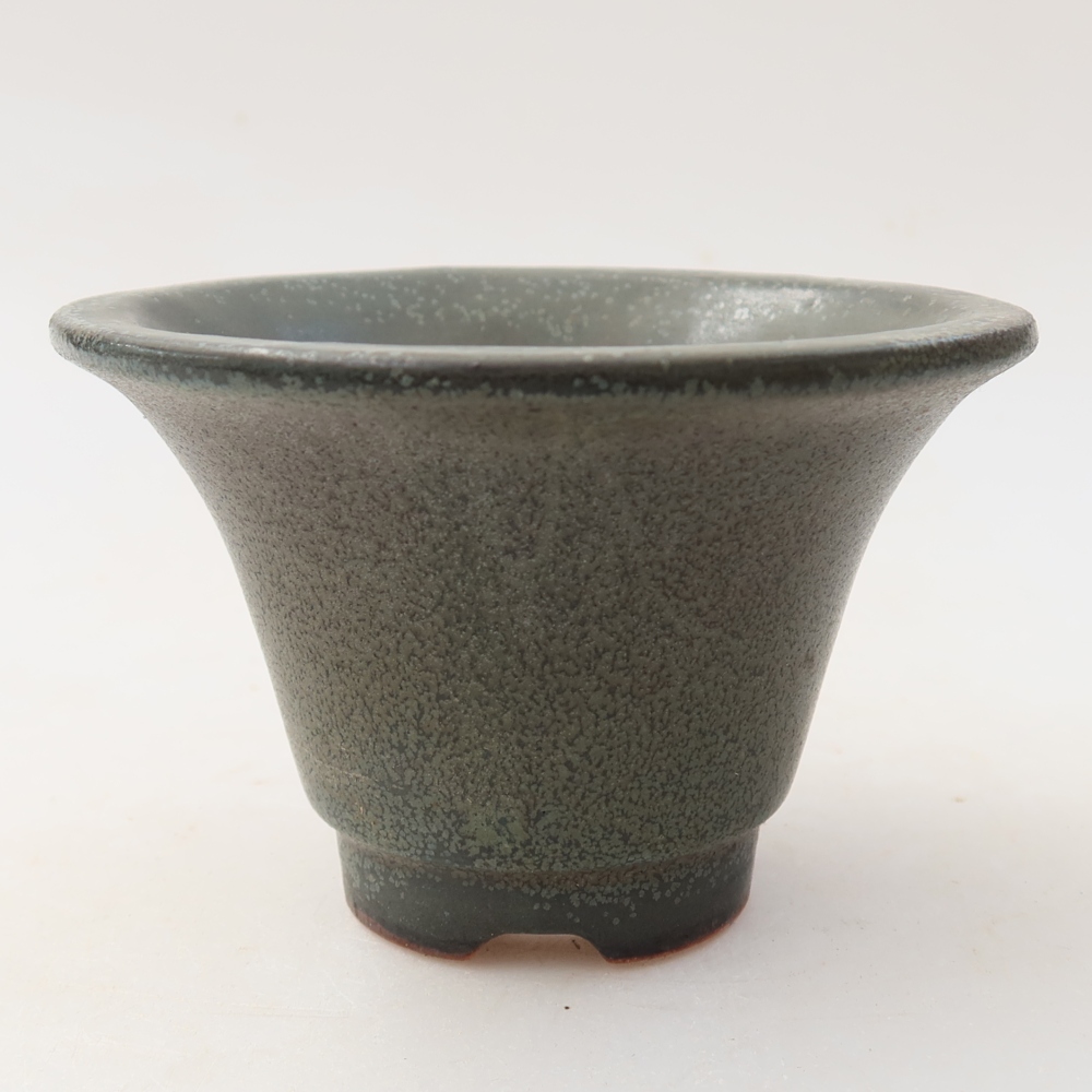 Keramische bonsaischaal 10,5 x 10,5 x 7 cm, kleur grijs