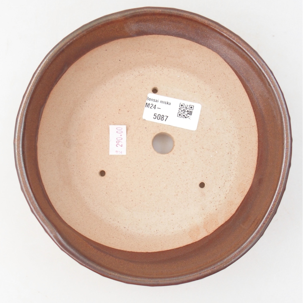 Bonsaischaal van keramiek 17,5 x 17,5 x 5 cm, bruin