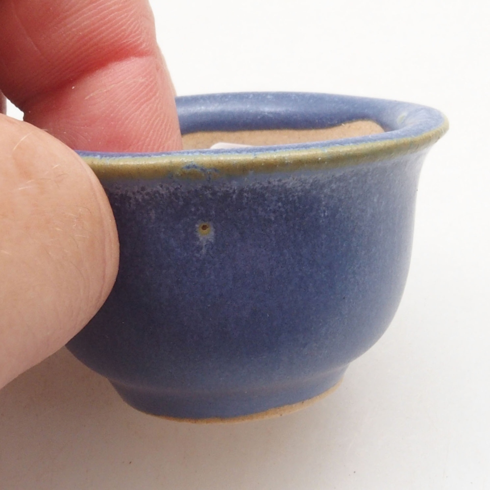 Mini bonsaischaal 4,5 x 4,5 x 3 cm, kleur blauw