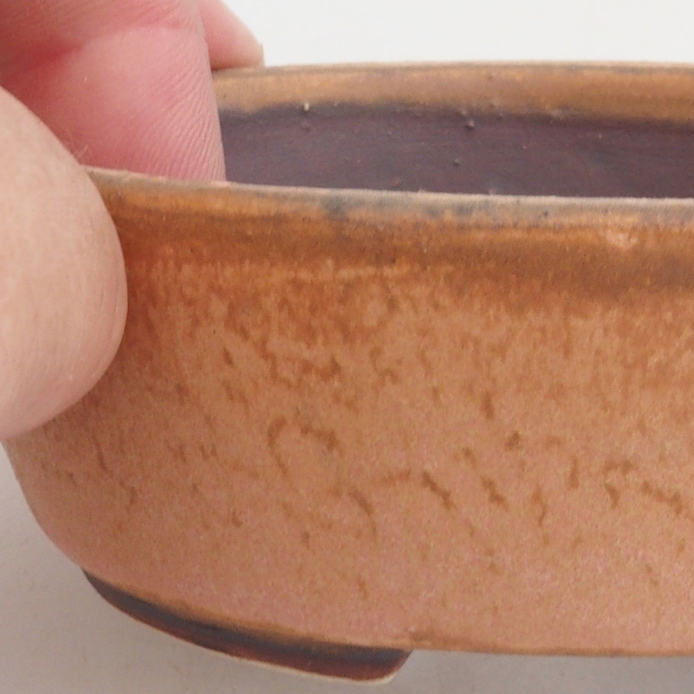 Bonsaischaal van keramiek 10 x 8,5 x 4 cm, bruin