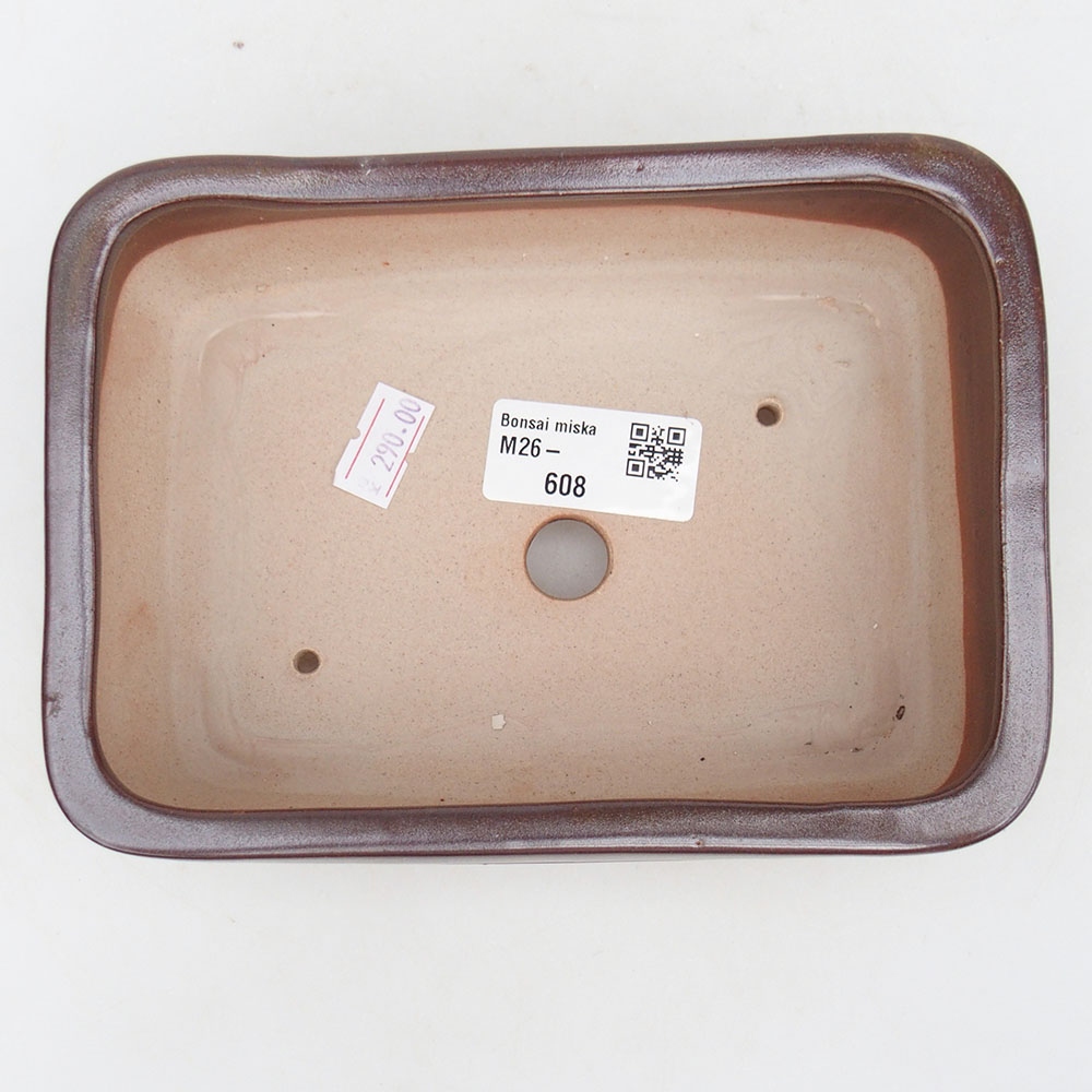 Bonsaischaal van keramiek 17 x 12 x 5,5 cm, bruin