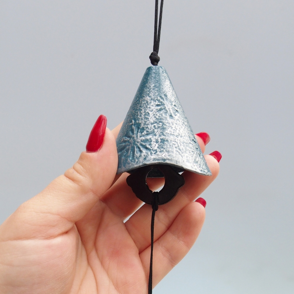 Metalen bel, kleur blauw