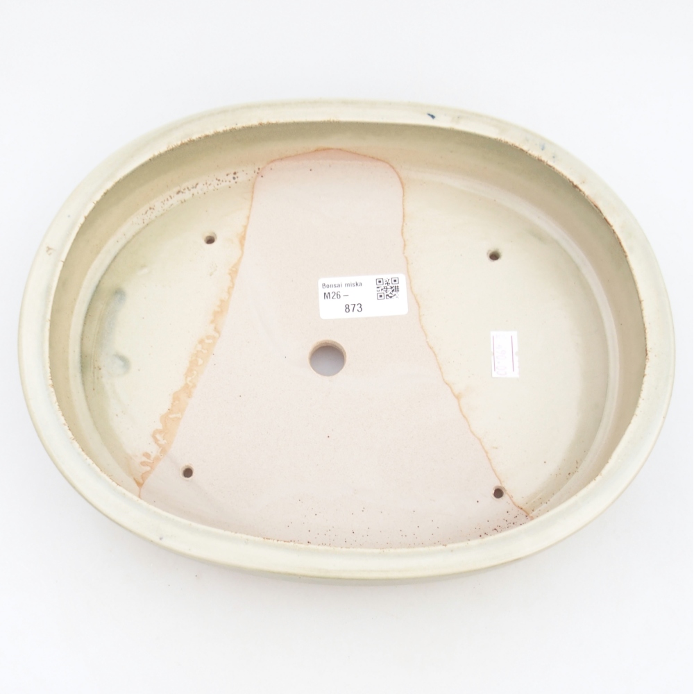 Bonsaischaal van keramiek 26,5 x 21 x 5 cm, groen