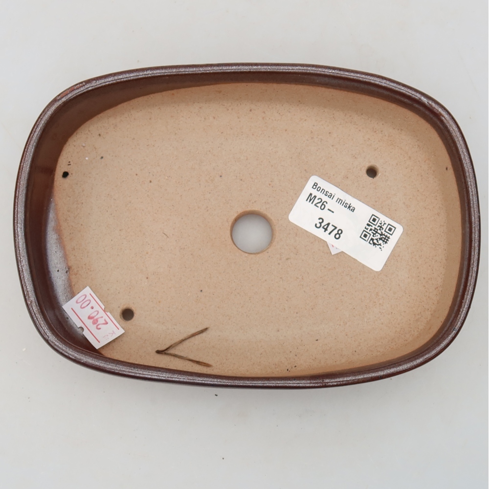 Keramische bonsaipot 16 x 11 x 3,5 cm, kleur bruin