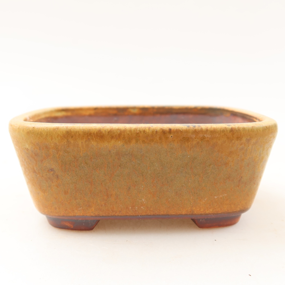 Bonsaischaal van keramiek 10 x 8,5 x 4 cm, groen